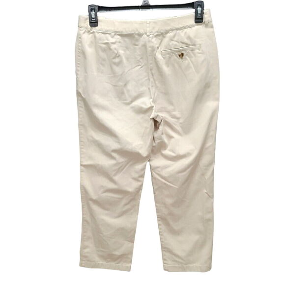 L.L. Bean Classic Fit Womens Pants Khaki Size 10P 100% Cotton Agjustable Waist - Picture 2 of 12